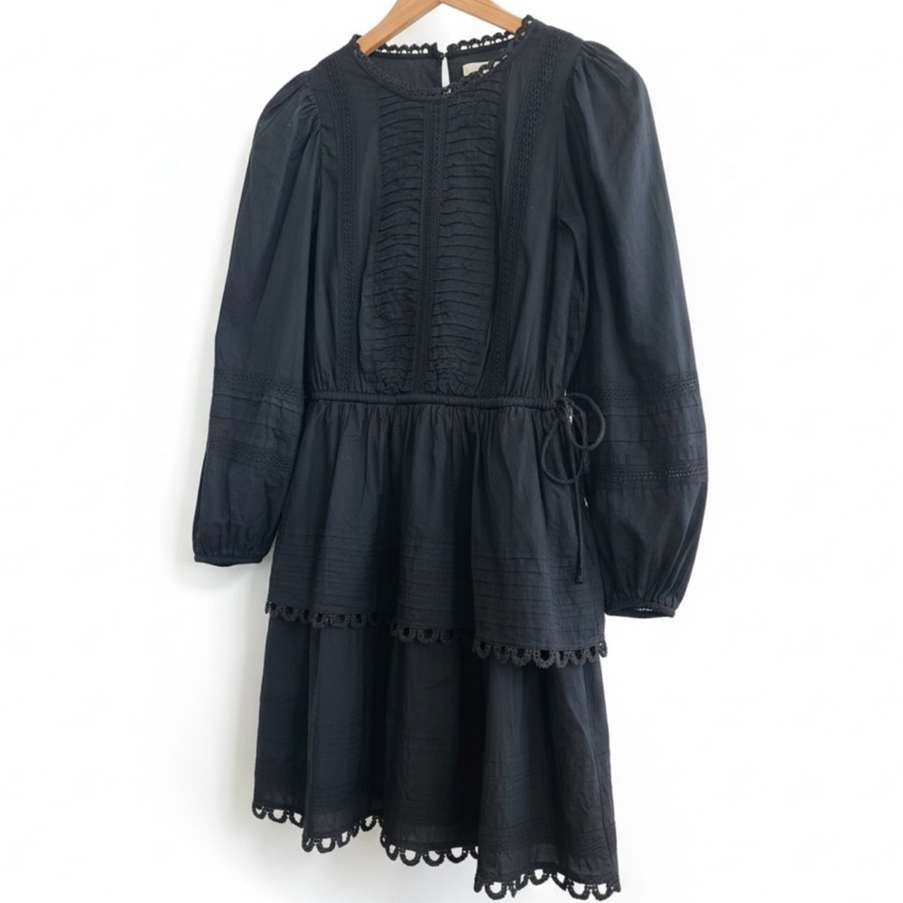 FARM RIO Black Dress with Lace details - Size Small